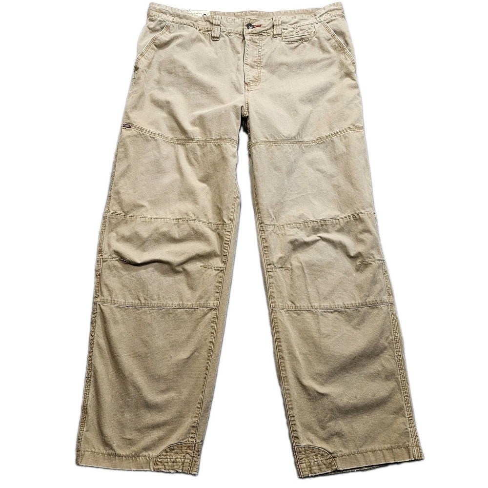 A Kurtz Military Cargo Pants Mens 40x32 Khaki Double Knee Triple Stitch FN4-1503